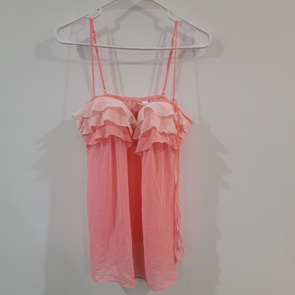 Ambrielle Womens Babydoll Chemise Size Medium Pink Padded‎ Coquette Lingerie